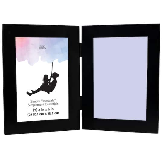 12 Pack: 2 Opening Black 4&#x22; x 6&#x22; Hinged Frame, Simply Essentials&#x2122; by Studio D&#xE9;cor&#xAE;